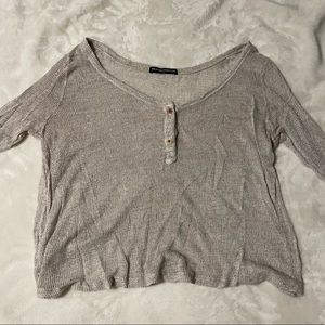 Grey/beige soft mesh top